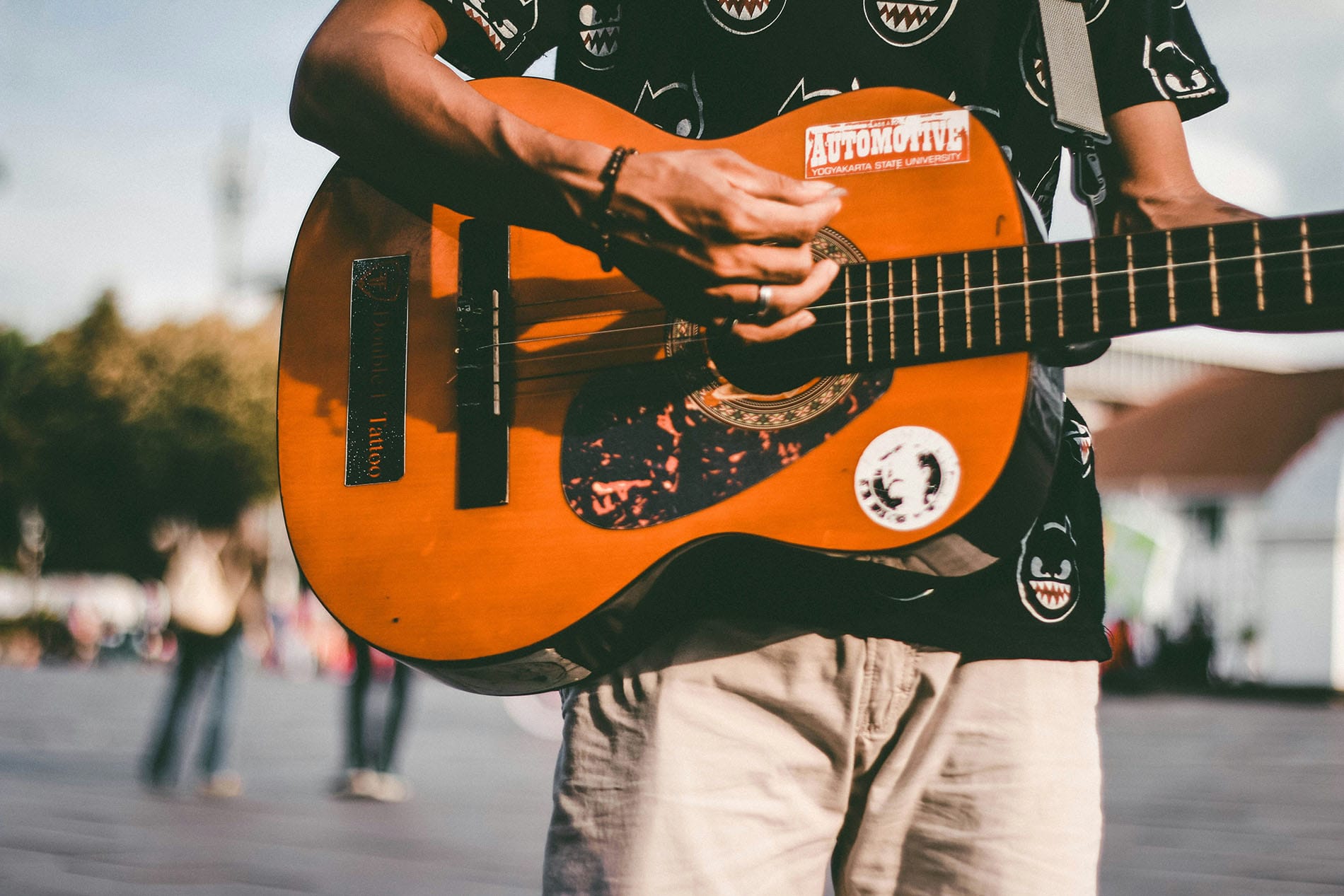 Man playing a guitar